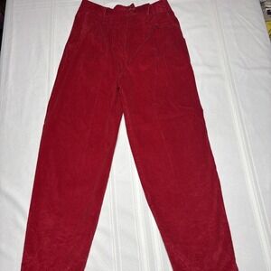 Vintage Catalina High Waisted Red Corduroy Pants Causal Wear Women's Size 14 80s